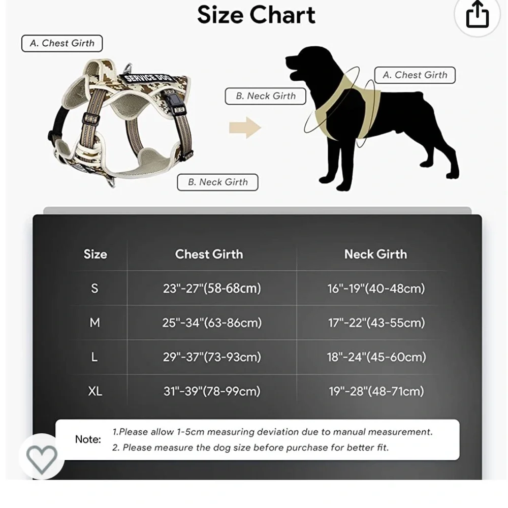 Lewondr Tactical Dog Harness No Pull for Small Medium Large Dog Adjustable New - Picture 4 of 4